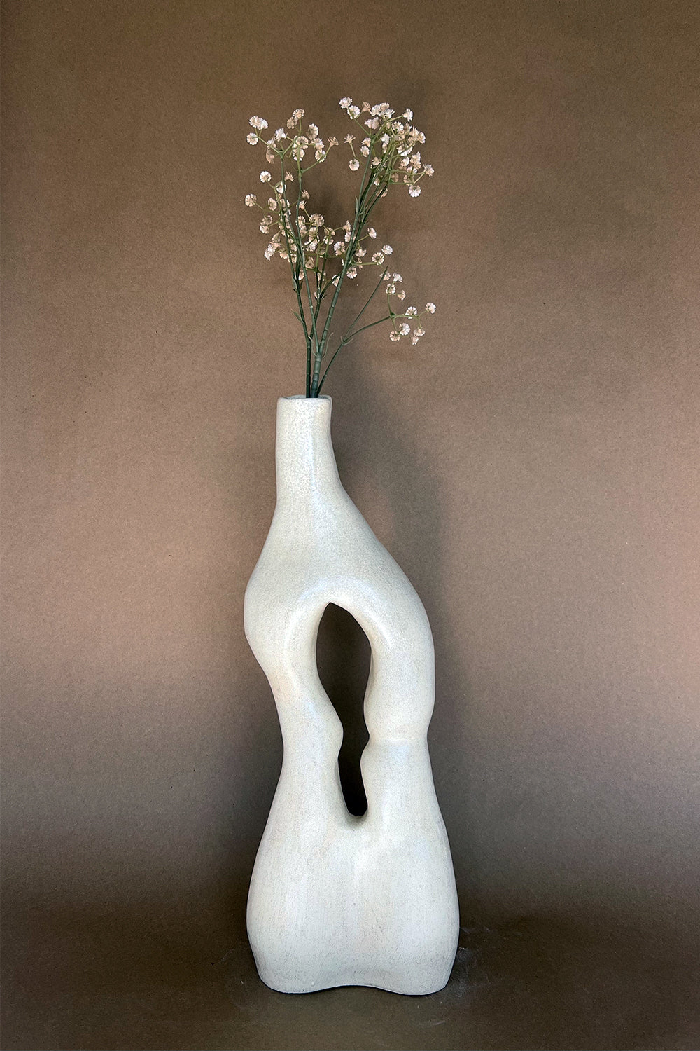 Glazed Ceramic Sculptural Tall Vase