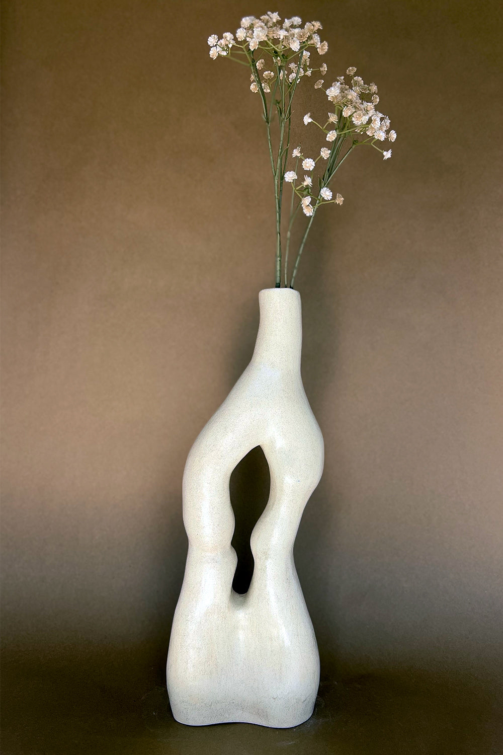 Glazed Ceramic Sculptural Tall Vase