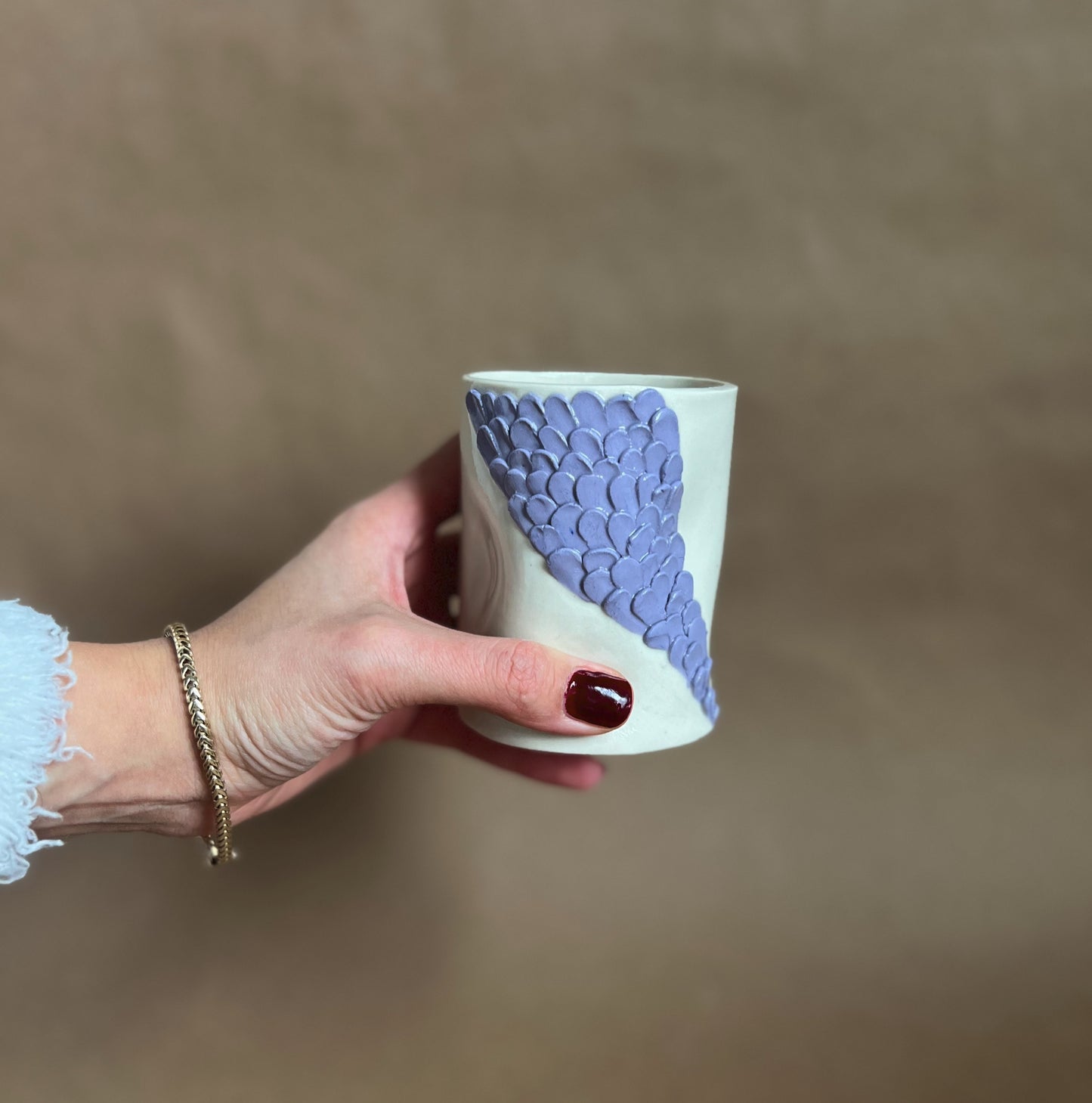 Purple Textured Ceramic Mug - Ariel No: 6