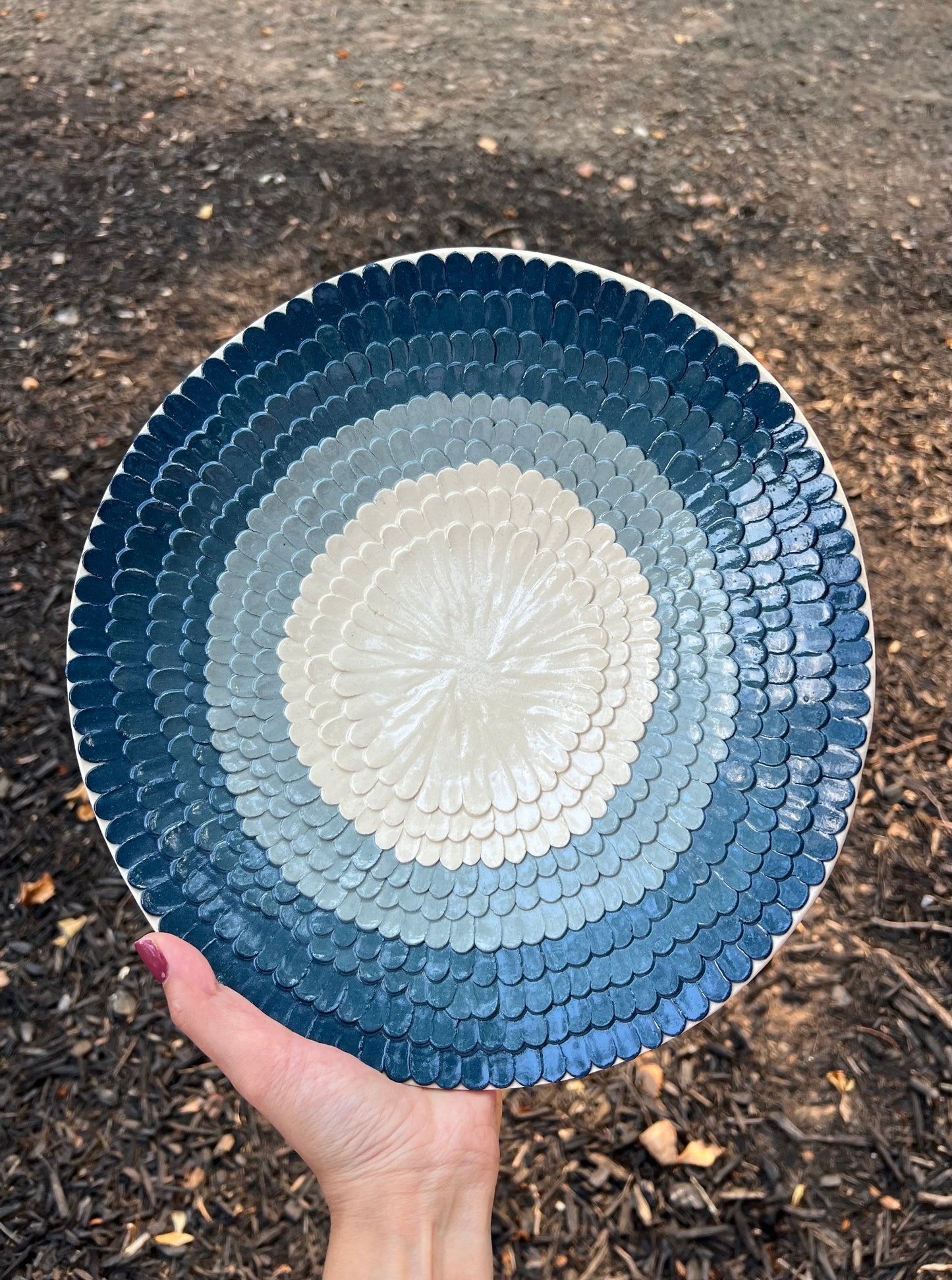 Handmade Decorative Blue Ceramic Plate