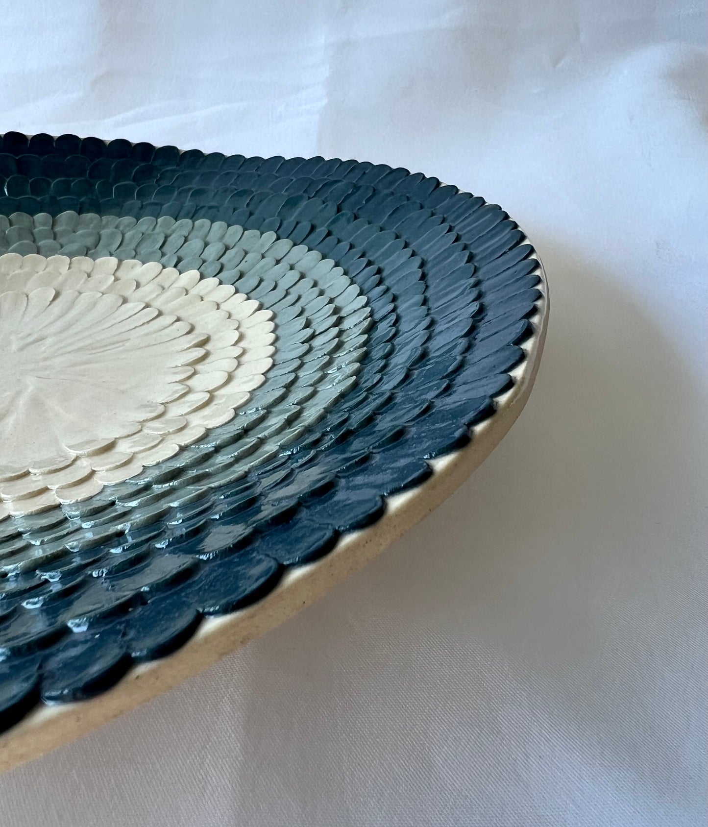 Handmade Decorative Blue Ceramic Plate