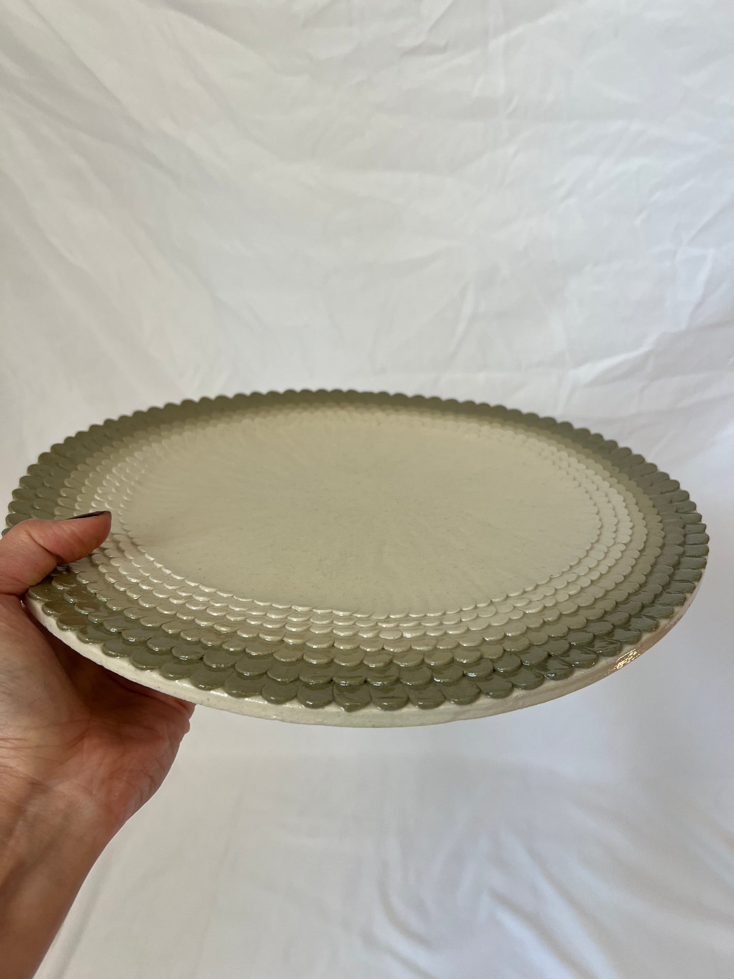 Green Ceramic Peacock Plate