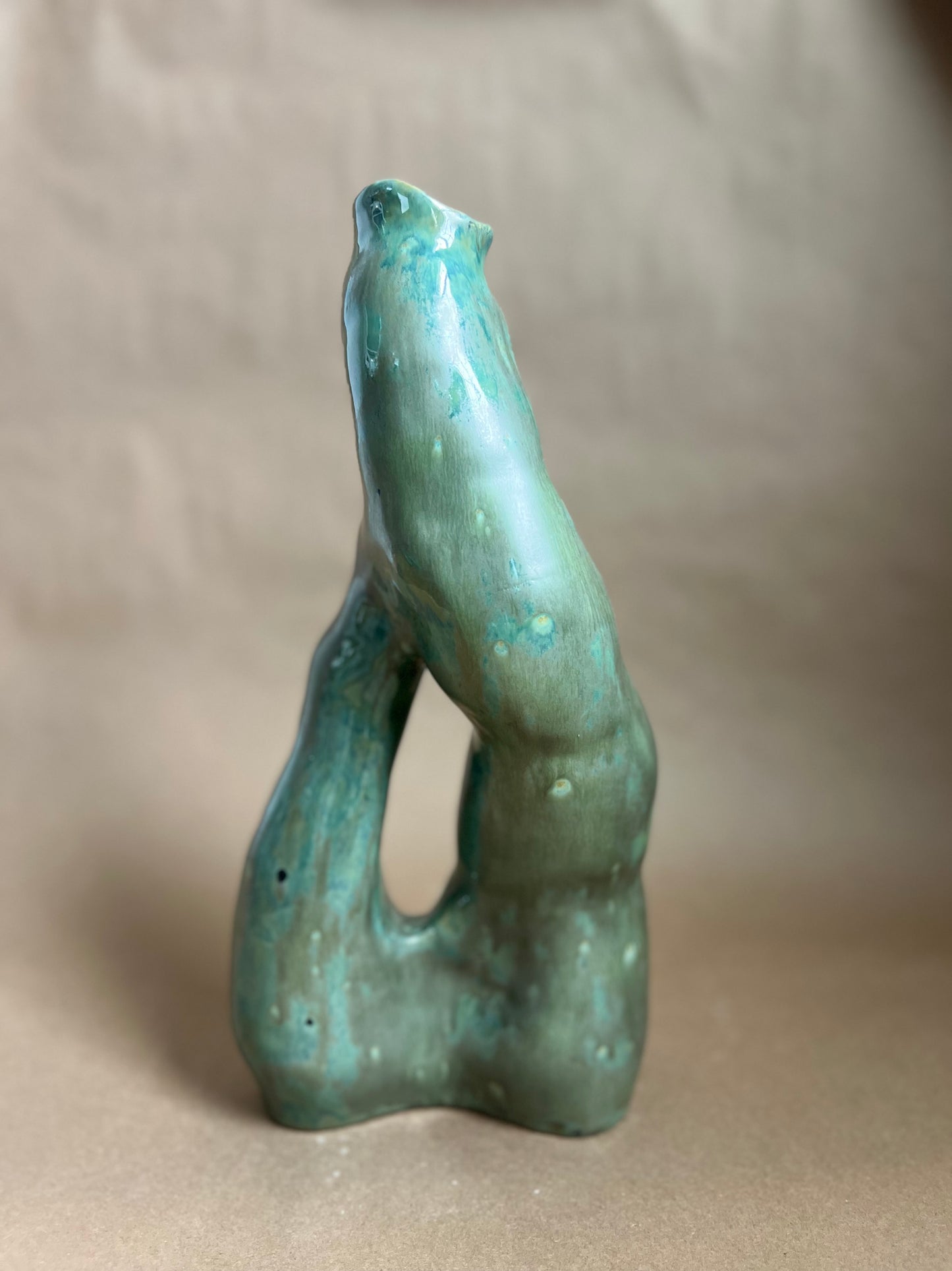 Green Glazed Ceramic Vase - Docia No: 14