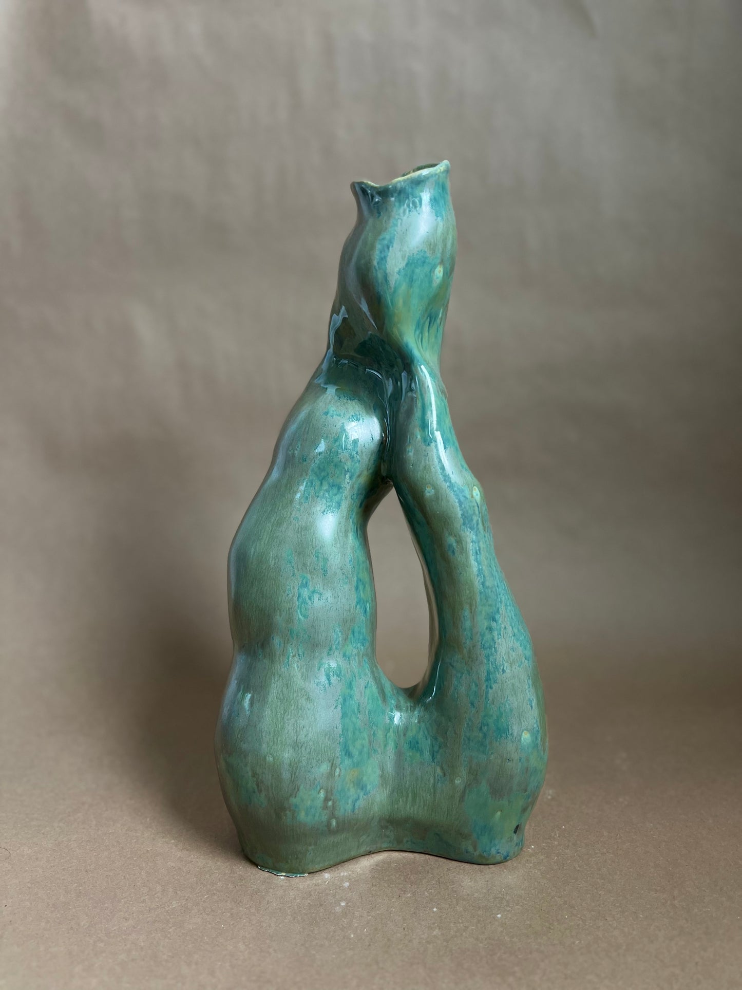 Green Glazed Ceramic Vase - Docia No: 14