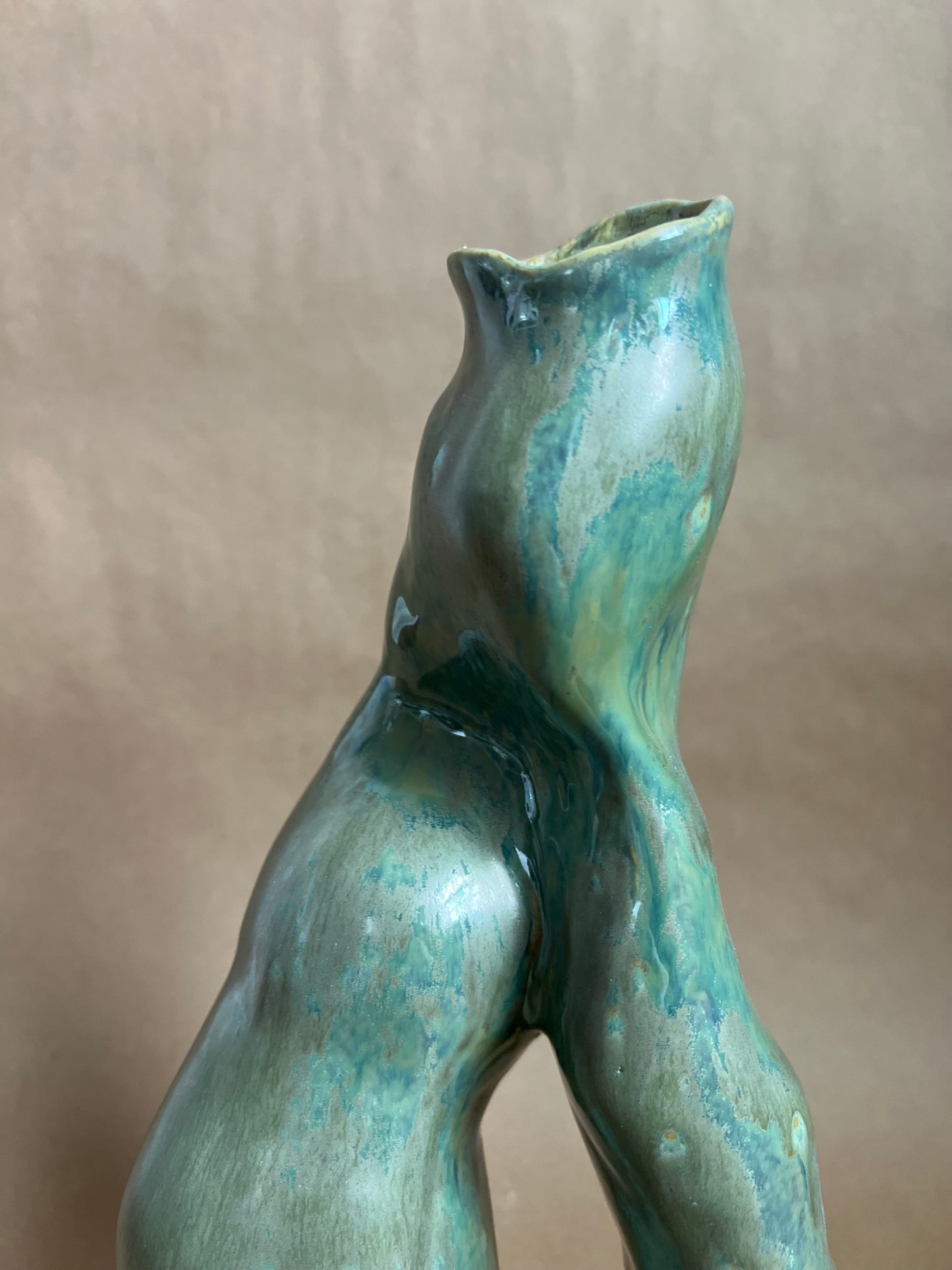 Green Glazed Ceramic Vase - Docia No: 14