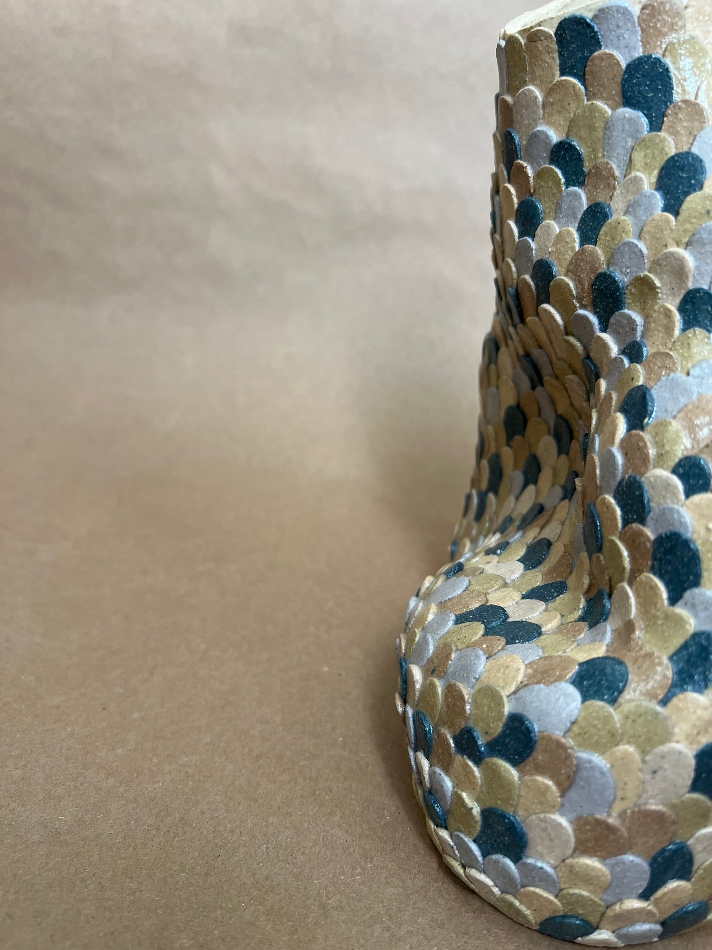 Colorful Textured Ceramic Vase - Mermaid No: 6