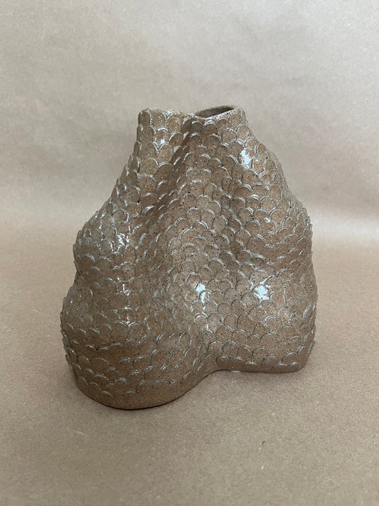 Brown Textured Vase - Mermaid No: 4