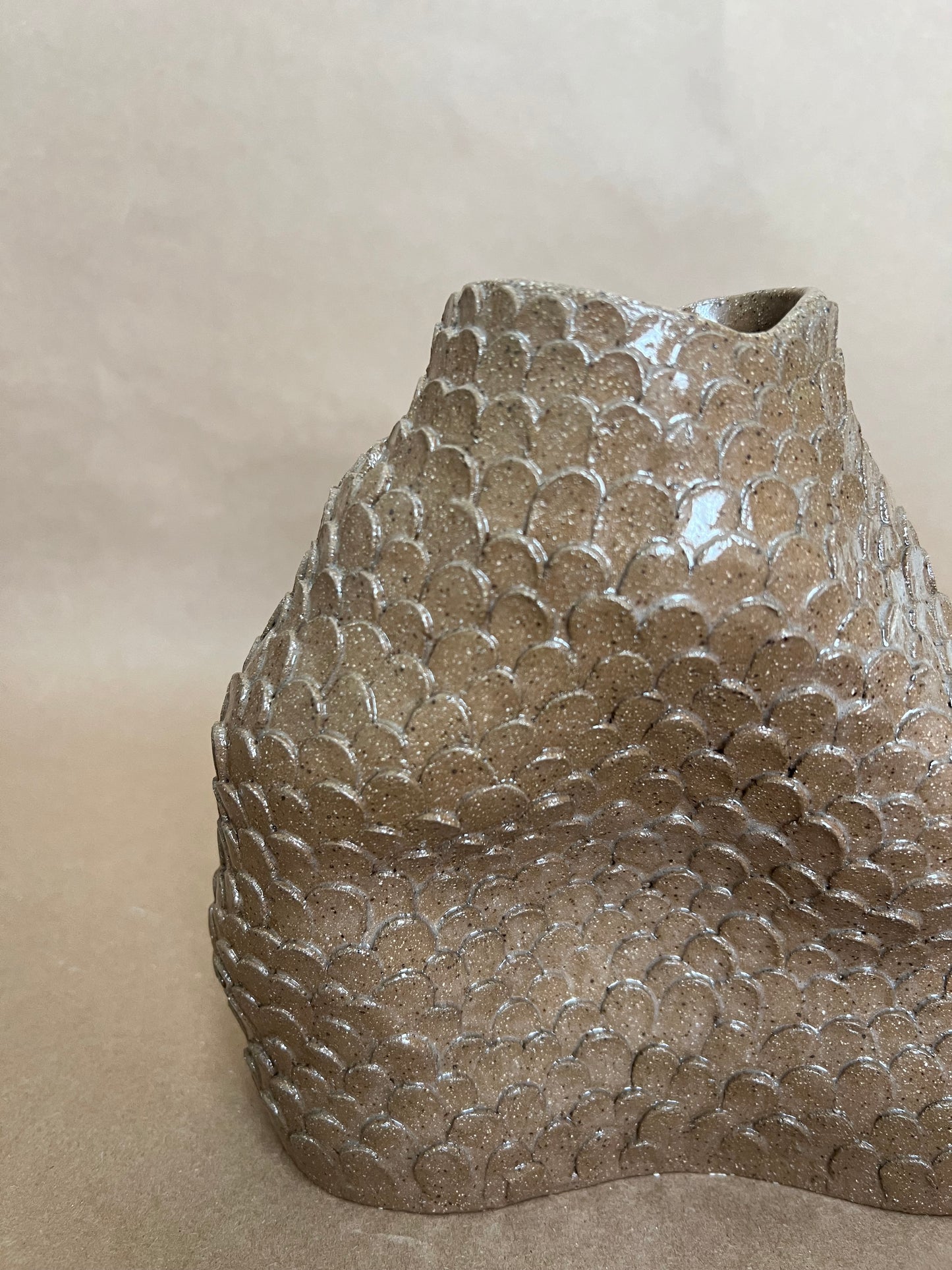 Brown Textured Vase - Mermaid No: 4